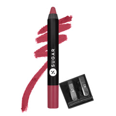 SUGAR Cosmetics Matte As Hell Crayon Lipstick28 Honey Rider (Deep Peach Pink) with SharpenerHighly pigmented, Creamy Texture, Long lasting Matte Finish