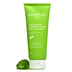 Dot & Key Cica 2% Salicylic Acid Face Wash for Oily, Acne Prone Skin, With Green Tea I Acne Clearing Sulphate Free Face Wash for Men & Women | 100ml