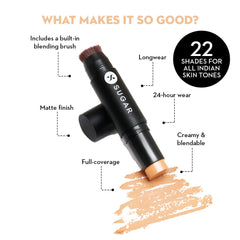 SUGAR Cosmetics Ace of Face Foundation Stick -07 Vanilla Latte (Fair, Golden Undertone)