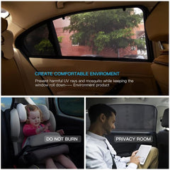 Showay Car Sun Shade Side Window Windshield Cover Uv Protect Perspective Mesh Velcro Universal Accessories Windows Curtain (One Pair) Pair For Back Side)