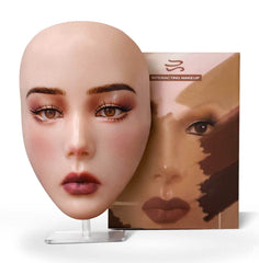 Excefore 3d Makeup Practice Face Board, Silicone Makeup Mannequin Face, Reusable Beginner's Practice Eye Makeup Face, Makeup Artist's Full Face Practice Eyelash Eye Shadow