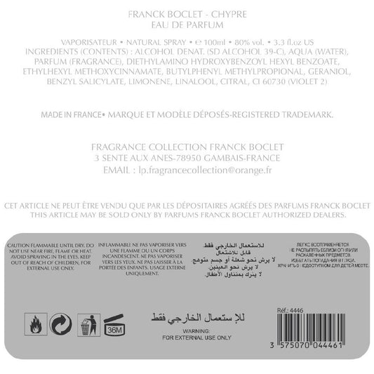 F.Boclet Chypre Eau De Parfum , Ml100, 100ml White