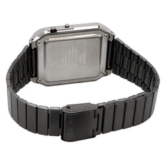 Casio Unisex Digital Dial Stainless Steel Band Watch Black / Yellow / Black