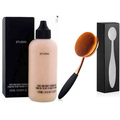 Glomic Professional face and body foundation with makeup brush. Combo (set of 2)
