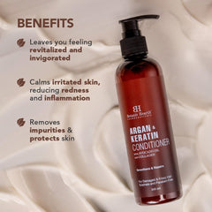 Botanic Hearth Argan & Keratin Conditioner with Collagen | Repairs Hair & Controls Frizz | For Damaged & Frizzy Hair | Sulphate & Paraben Free | 245ml