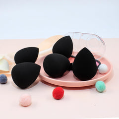 BEAKEY 5 Pcs Black Makeup Sponge, Blender Beauty Foundation Blending Sponge, Flawless for Liquid, Cream, and Powder, Latex Free and Vegan Makeup Sponges
