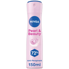 NIVEA Pearl & Beauty Antiperspirant Deodorant Spray for Women, Soft & Smooth, 48H Active Protection, 0% Alcohol, with Pearl Extract and Avocado Oil, 150ml