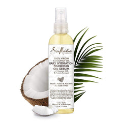 Shea Moisture 100% Virgin Coconut Oil for All Hair Types, Daily Hydration Oil Serum, Silicone-Free, 4 fl oz