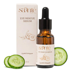 Saante Eye Rescue 18 ml - Reduces Puffiness, Hydrating Eye Serum with Cucumber Extract, Evening Primrose Oil and Hazelnut Oil - Boosts Collagen, Circulation Support
