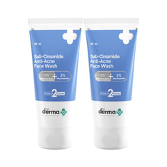 The Derma Co Sali-Cinamide Anti-Acne Face Wash with 2% Salicylic Acid & 2% Niacinamide - 80ml (Pack of 2)