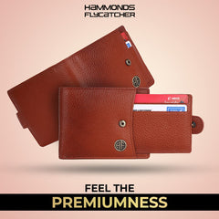 HAMMONDS FLYCATCHER Genuine Leather Wallets for Men, Tan, RFID Protected Nappa Leather Wallet for Men, Mens Wallet with 5 Card Slots, Gift for Valentine Day,Fathers Day,Birthday