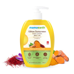 Mamaearth Ubtan Sunscreen Body Lotion SPF 30 with Turmeric & Saffron for Glowing Skin β 300 ml