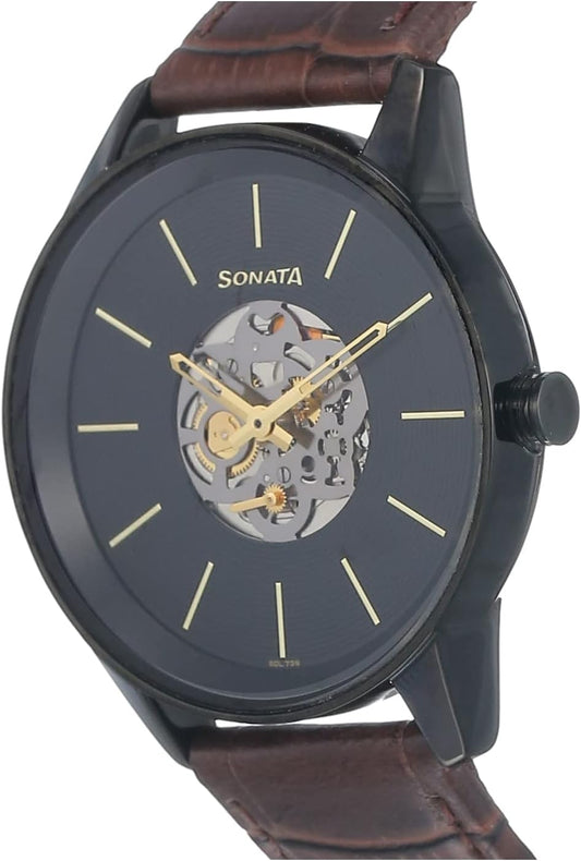 Sonata Black Dial Analog watch For Men-NR7133NL02