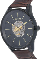 Sonata Black Dial Analog watch For Men-NR7133NL02