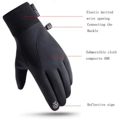 AnnuoYi Winter Gloves, Men's And Women's Touch Screen Gloves Insulated, Windproof Waterproof Anti Slip Warm Gloves Suitable For Running Driving Cycling Working Hiking - Black