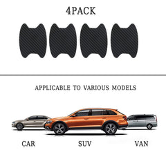 Blilo 4PCS Car Door Handle Sticker, Carbon Fiber Anti-Scratches Car Door Cup Protector, Non-Marking Auto Door Handle Protective Film, Universal for Most Car Handles (Black/4PCS)