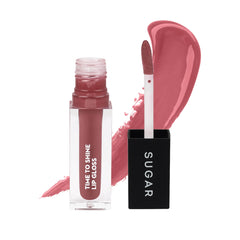 Sugar Cosmetics - Time to Shine - Lip Gloss - 02 Velma Pinkley (Pink Nude) - 4.5g - High-Shine Lip Gloss with Jojoba Oil