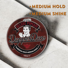 Dapper Dan Deluxe Pomade, Medium Hold Medium Shine Hair Pomade for Men, Versatile and Flexible Water Based Pomade, for a Professional Look, 2 x 100ml