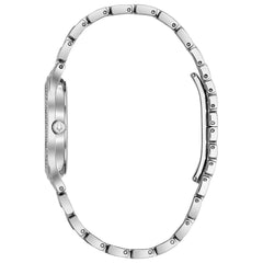 Bulova Ladies Crystal Phantom Watch, Crystal Phantom, Phantom Quartz Silver-Tone Stainless Steel Bracelet - Silver