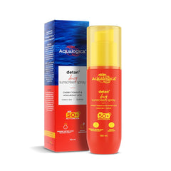Aqualogica Detan+ Dewy Sunscreen Spray SPF 50+ PA++++ with Cherry Tomato & Hyaluronic Acid | UVA/UVB Protection | Hydrating, Lightweight, Sweat-Resistant, No White Cast | Non-Comedogenic β 100ml