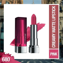 Maybelline Color Sensational Lipstick, Lip Makeup, Matte Finish, Hydrating Lipstick, Nude, Pink, Red, Plum Lip Color, Mesmerizing Magenta, 0.15 oz; (Packaging May Vary)