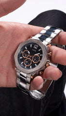 GUESS US Men's Silver-Tone Cut-Through Multifunction Watch