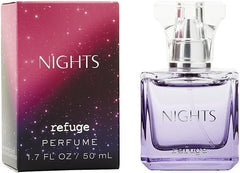 Charlotte Russe Refuge Nights Perfume Original Version Black With Pink Glitter Packaging 1.7 Ounce Retired Fragrance