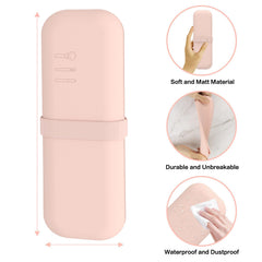 Frimon Makeup Brush Holder Travel - Silicon Cosmetic bag with Binding Strap for Makeup Tools Organizer, Pink, large, Silicone