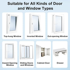 ELECDON Window Safety Locks Self Adhesive Baby Window Restrictor with Key UPVC Window Locks Child Safety Cable Lock Pet Window Restrictors No Drilling Kids Refrigerator Lock for Childproof 1 Pack