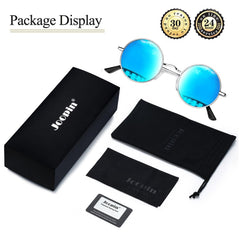 Joopin Round Polarized Sunglasses for Men Women, UV Protection Sun Glasses Small Circle Hippie Lennon Shades Sunglasses