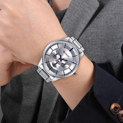 CURREN Men's Analog Watch Black Stainless Steel Case Black Dial Black Stainless Steel Bracelet