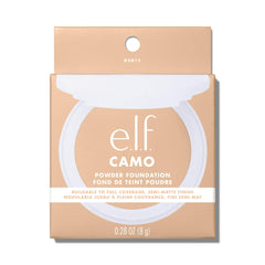 e.l.f. Camo Powder Foundation, Lightweight, Primer-Infused Buildable & Long-Lasting Medium-to-Full Coverage Foundation, Light 210 N
