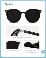 SOJOS Classic Retro Round Sunglasses Women Men Large Glasses SJ2067