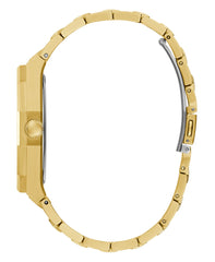Gold-Tone and Green Sunburst Analog Watch