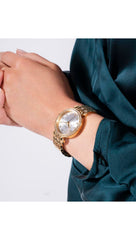 Guess Enchantment Analog Watch for Women, 32 mm Case Width, Gold Tone/Silver