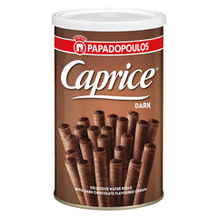 Papadopoulos Caprice Dark Crispy Wafers with Dark Chocolate Cream Filling - 115g