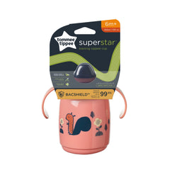 Tommee Tippee Superstar Sippee, Trainer Sippy Cup for Babies with INTELLIVALVE Leak and Shake-Proof Technology and BACSHIELD Antibacterial Technology, 6m+, 300ml, Pack of 1, Pink 1.0 count, 1