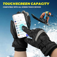 CLENEA Ski Gloves Men, Winter Gloves Warm for Men & Women, Waterproof Gloves Touchscreen, Snow Gloves Women
