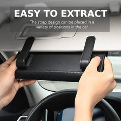 NALANDA Visor Tissue Holder PU Hanging Tissue Holder for Car PU Leather Napkin Paper Mask Holder for Seat Back and Sun Visor Black, CARTBOX01B