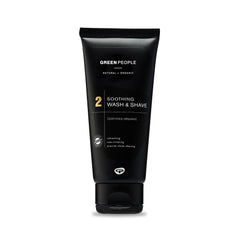 Green People For Men No. 2 Soothing Wash & Shave Gel - Natural & Organic 2-in-1 for Sensitive Skin, SLS, Paraben & Ethanol Free, Cruelty Free - 100ml
