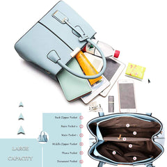 COCIFER Purses and Handbags for Women Shoulder Tote Bags Top Handle Satchel - Light Blue