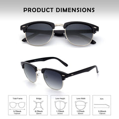 GQUEEN Classic Horn Rimmed Semi Rimless Polarized Sunglasses for Men Women GQO6