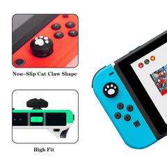 Nayubo 10 PCS Silicone Thumb Grip Caps Cute Cat Paw Design Joystick Covers Replacement Button Caps Compatible with Nintendo Switch/OLED/Lite Console (White-Blue, Black-White)
