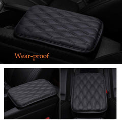 EGBANG Auto Center Console Cover, Console Cover Armrest Pads, PU Leather Car Armrest Seat Box Pad Cushion Protector Universal Fit (Black)