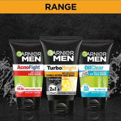 Garnier Men Turbo Bright Double Action Charcoal Facewash, 150g