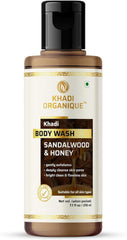 Khadi Organique Sandalwood and Honey Body Wash - 210 ml