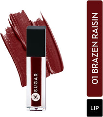SUGAR Cosmetics Smudge Me Not Matte Liquid Lipstick Combo with Pouch | 1.1 ml | Lasts Upto 12 hrs - Pack of 2 (07 Rethink Pink & 01 Brazen Raisin)