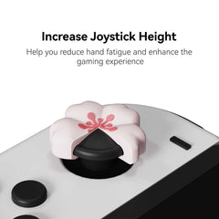 GeekShare 4PCS Silicone game console Thumb Grip Caps, Kawaii Cherry Blossom Joystick Cover Compatible with Switch/OLED/Switch Lite (Sakura)