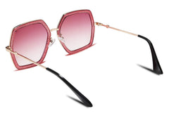 FEISEDY Women Large Hexagon Inspired Sunglasses Fashion Irregular Design Style Geometric B2503
