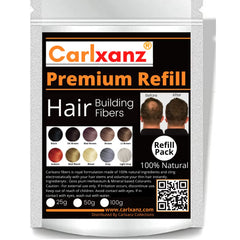 Carlxanz Hair Fibers for Thinning Hair (BLONDE) 25g Refill Pack Conceals Hair Loss & Bald Spot Advanced Electrostatic Bonding